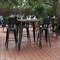 Flash Furniture 31.5 SQ Bar Top Table Brown Poly Top/Black Frame JJ-T14619H-80-BRBK-GG - alternate 1